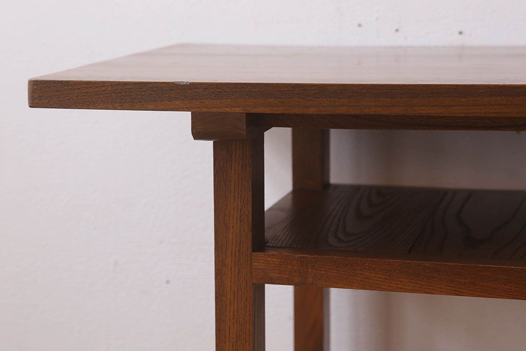 アンティーク家具　総欅材　シンプルなアンティーク平机(サイドテーブル)