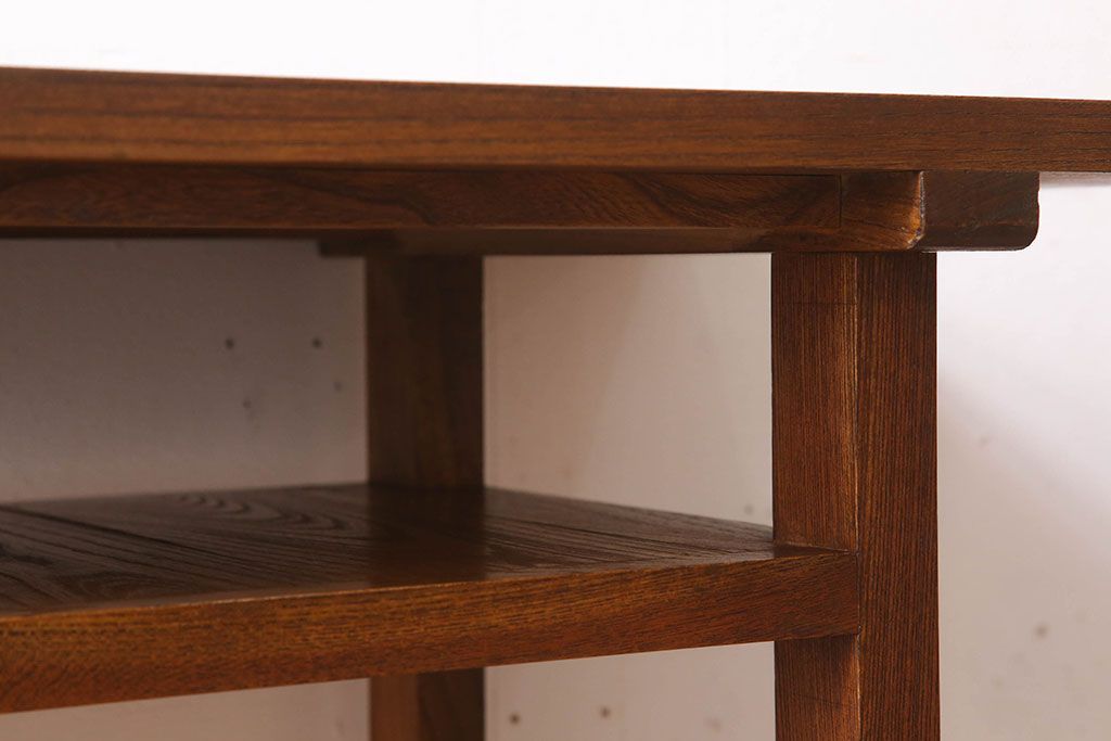 アンティーク家具　総欅材　シンプルなアンティーク平机(サイドテーブル)