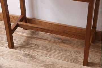 アンティーク家具　総欅材　シンプルなアンティーク平机(サイドテーブル)