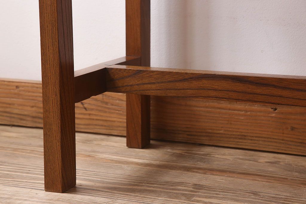 アンティーク家具　総欅材　シンプルなアンティーク平机(サイドテーブル)