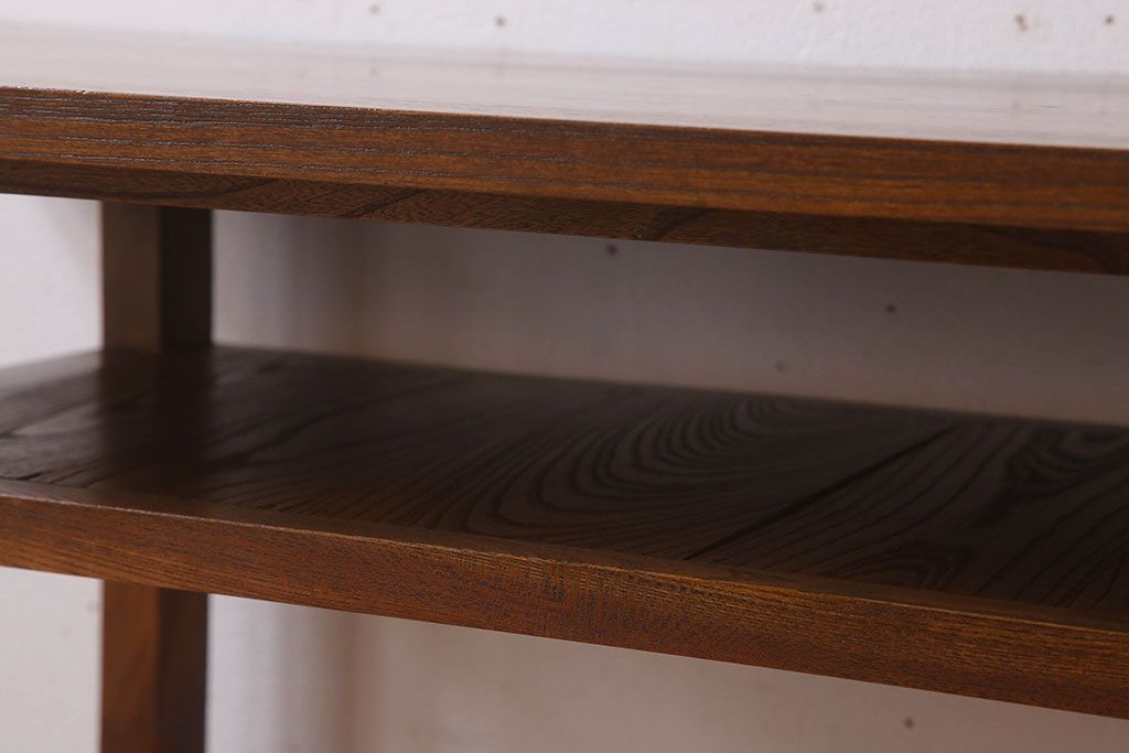 アンティーク家具　総欅材　シンプルなアンティーク平机(サイドテーブル)