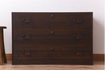 アンティーク家具　総桐材　3杯引き出しの衣装箪笥ローボード