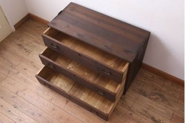 アンティーク家具　総桐材　3杯引き出しの衣装箪笥ローボード