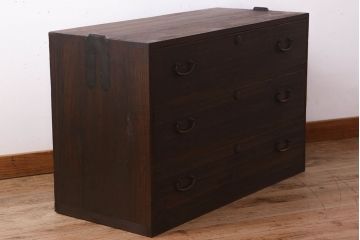 アンティーク家具　総桐材　3杯引き出しの衣装箪笥ローボード