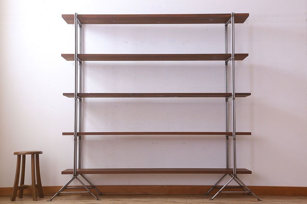 ラフジュオリジナル アイアンの薄型飾り棚【大】(3)