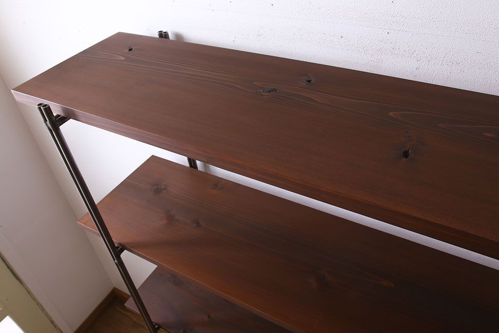 ラフジュオリジナル アイアンの薄型飾り棚【大】(3)