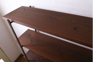 ラフジュオリジナル アイアンの薄型飾り棚【大】(3)