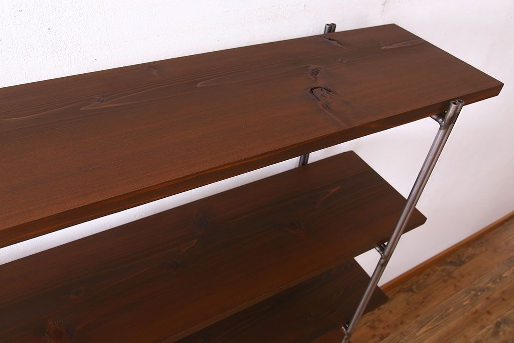 ラフジュオリジナル アイアンの薄型飾り棚【大】(3)