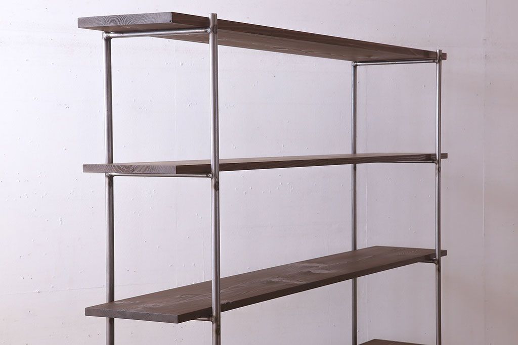 ラフジュオリジナル アイアンの薄型飾り棚【大】(3)