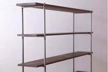 ラフジュオリジナル アイアンの薄型飾り棚【大】(3)