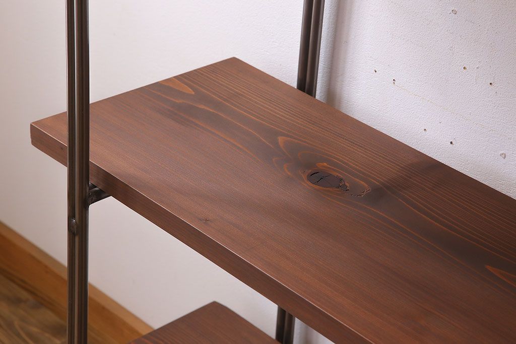 ラフジュオリジナル アイアンの薄型飾り棚【大】(3)