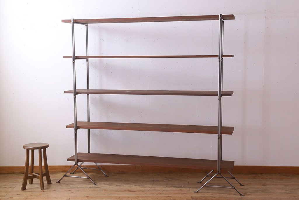 ラフジュオリジナル アイアンの薄型飾り棚【大】(3)