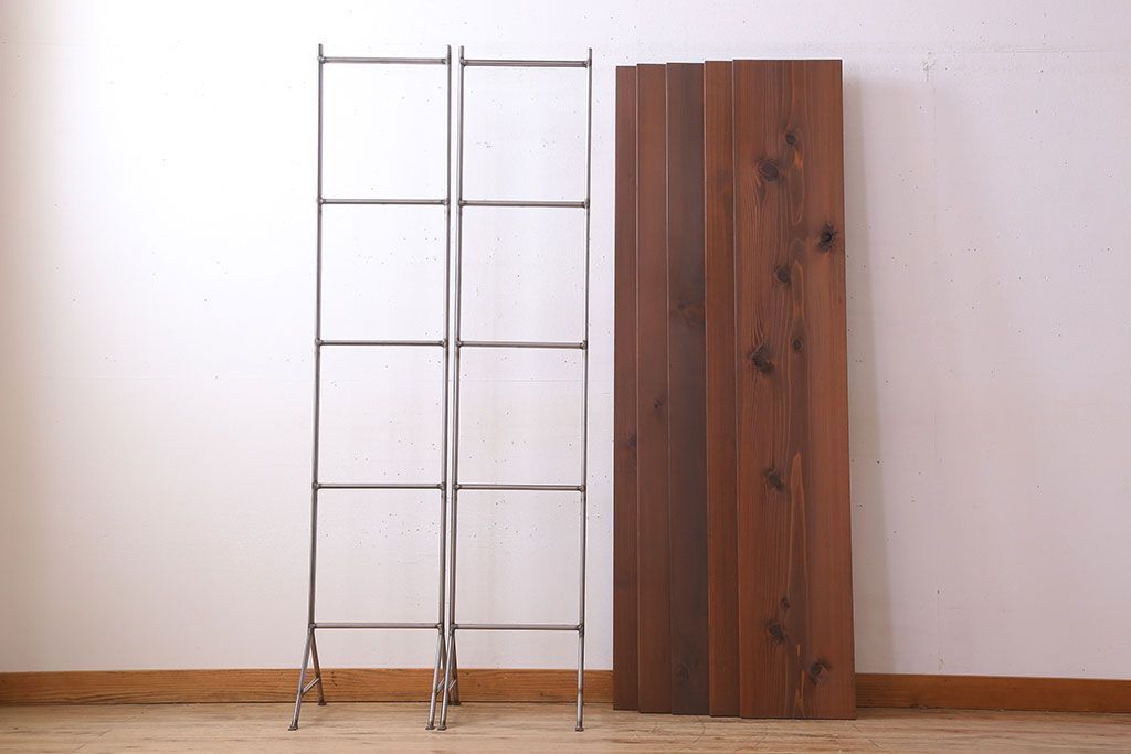 ラフジュオリジナル アイアンの薄型飾り棚【大】(3)