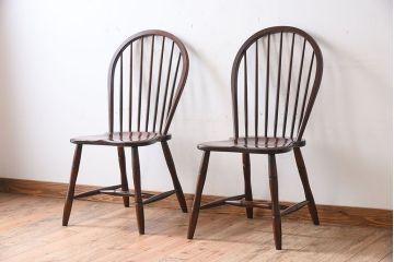 中古　松本民芸家具　#72 リーチチェア(ダイニングチェア)2脚セット(3)