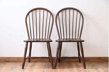 中古　松本民芸家具　#72 リーチチェア(ダイニングチェア)2脚セット(3)