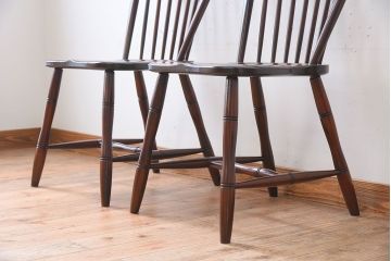 中古　松本民芸家具　#72 リーチチェア(ダイニングチェア)2脚セット(3)