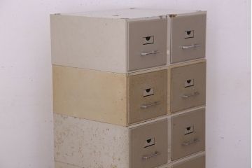 ヴィンテージ家具　フランスビンテージ　5段スタッキング書類ケース(ドロワー、チェスト、小物収納、引き出し)(1)(R-023524)