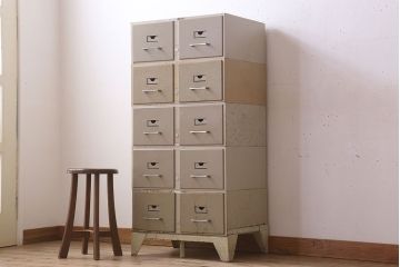 ヴィンテージ家具 フランスビンテージ 5段スタッキング書類ケース(ドロワー、チェスト、小物収納、引き出し)(1)(R-023524)