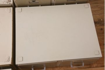 ヴィンテージ家具 フランスビンテージ 5段スタッキング書類ケース(ドロワー、チェスト、小物収納、引き出し)(1)(R-023524)