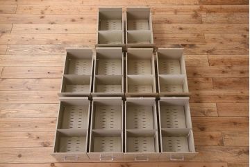 ヴィンテージ家具　フランスビンテージ　5段スタッキング書類ケース(ドロワー、チェスト、小物収納、引き出し)(2)(R-023525)