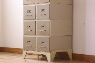 ヴィンテージ家具　フランスビンテージ　5段スタッキング書類ケース(ドロワー、チェスト、小物収納、引き出し)(2)(R-023525)
