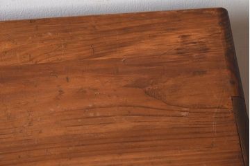 アンティーク家具　ダイヤガラス引き戸　小ぶりなアンティーク収納棚