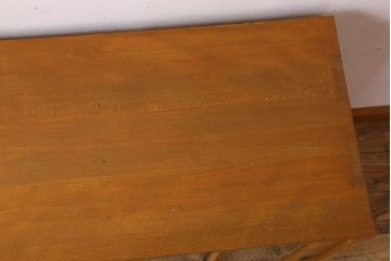 アンティーク家具　モールガラス引き戸　ブナ材　小ぶりなアンティーク収納棚