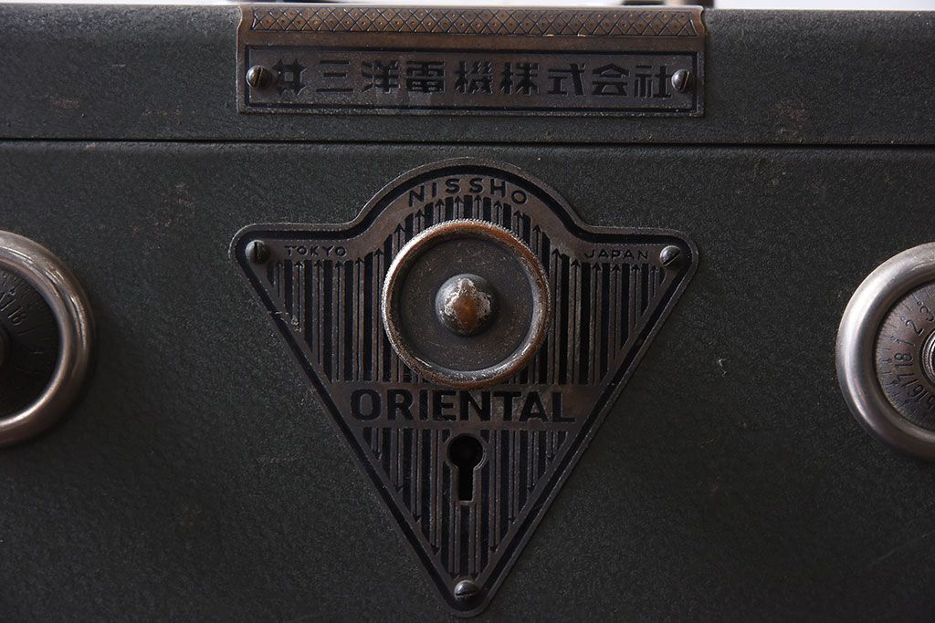 アンティーク雑貨　ジャンク品　昭和レトロ　三洋電機株式会社　古い手提げ金庫