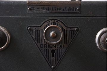 アンティーク雑貨　ジャンク品　昭和レトロ　三洋電機株式会社　古い手提げ金庫