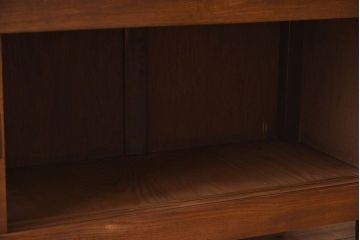 レトロ家具　ナラ材製　昭和レトロなマス目ガラスケース(ショーケース、収納棚、飾り棚)