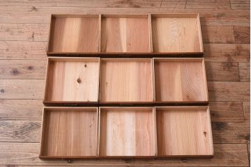 アンティーク家具　和製アンティーク　9杯引き出し付き!昭和期のネームプレート付き小引き出し