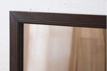 アンティーク雑貨　和製アンティーク　栗材　木製フレームの鏡(ミラー)
