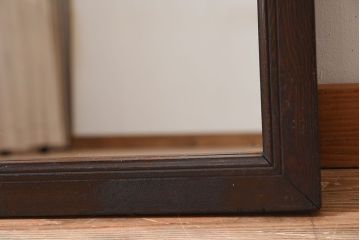 アンティーク雑貨　和製アンティーク　栗材　木製フレームの鏡(ミラー)