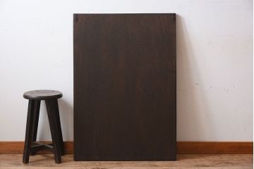 アンティーク雑貨　和製アンティーク　栗材　木製フレームの鏡(ミラー)