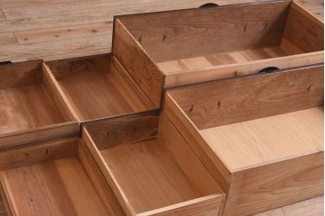和製アンティーク　引き手特注　極美品!前面栗材製の最上重ね箪笥