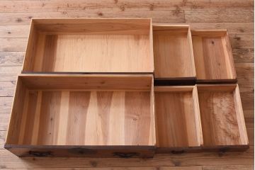 和製アンティーク　引き手特注　極美品!前面栗材製の最上重ね箪笥