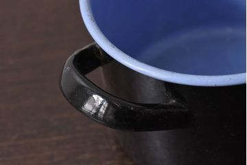アンティーク雑貨　ヨーロッパビンテージ　ホーロー(琺瑯)　両手鍋(3)