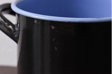 アンティーク雑貨　ヨーロッパビンテージ　ホーロー(琺瑯)　両手鍋(3)