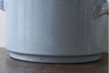 アンティーク雑貨　ヨーロッパビンテージ　ホーロー(琺瑯)　鍋型コランダー(ザル・水切り)