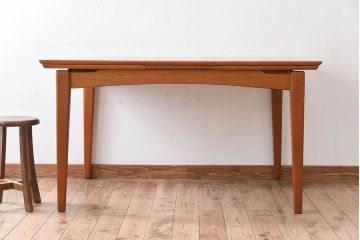 北欧家具　シンプルなビンテージダイニングテーブル(エクステンションテーブル)(2)