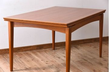 北欧家具　シンプルなビンテージダイニングテーブル(エクステンションテーブル)(2)