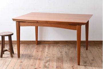 北欧家具　シンプルなビンテージダイニングテーブル(エクステンションテーブル)(2)