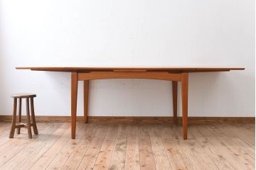 北欧家具　シンプルなビンテージダイニングテーブル(エクステンションテーブル)(2)