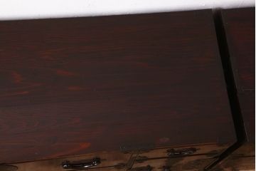 アンティーク家具　古民具・骨董　桜丸金具　前面栗材の米沢箪笥(衣装箪笥)(台輪付き)