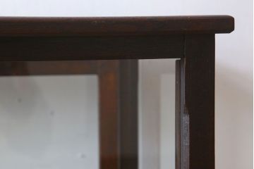 アンティーク家具　栗材製　アンティークの薄型ガラスケース