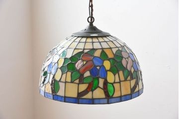 中古　Tiffany(ティファニー) ステンドグラスシェードの天井照明