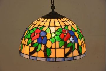 中古　Tiffany(ティファニー) ステンドグラスシェードの天井照明