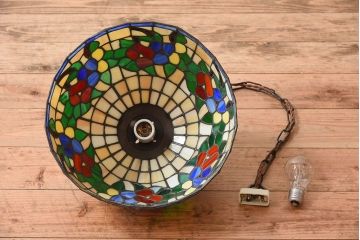 中古　Tiffany(ティファニー) ステンドグラスシェードの天井照明