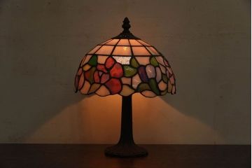 中古　ステンドグラスシェードのスタンドライト(照明)(3)