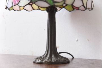 中古　ステンドグラスシェードのスタンドライト(照明)(3)